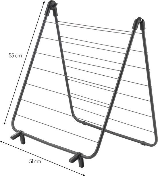 Tomado Metaltex Nevis Baddroogrek - 7 m - Mat Zwart - Metaal - Inklapbaar