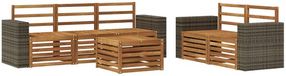 vidaXL - Ensemble de canapé d'extérieur - 6 pièces - Naturel - Bois d'acacia massif