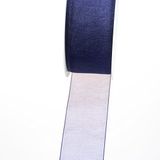 53736 Organza lint met geweven rand - 38mm 50m col. 79 donkerblauw