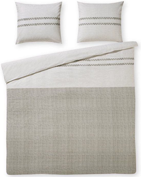 Day Dream Maurits dekbedovertrek 200x200/220 - Zand - Flanel - Katoen