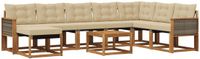 vidaXL - Hoek loungeset - Acacia hout - Natuurlijk en beige