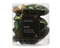 Decoris Ster glas shiny matt with gold flower decoration