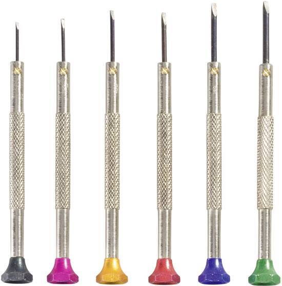 Toolcraft Horlogemaker-schroevendraaier set 12-delig Kopbreedte: 0.8 mm, 1 mm, 1.2 mm, 1.4 mm, 1.6 mm, 1.8 mm 12-delar