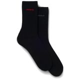 HUGO Set 2 Paires de Chaussettes Uni Logo noir (35-38)