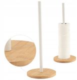 Tendance Bamboe toiletrolhouder staand - wit en bruin