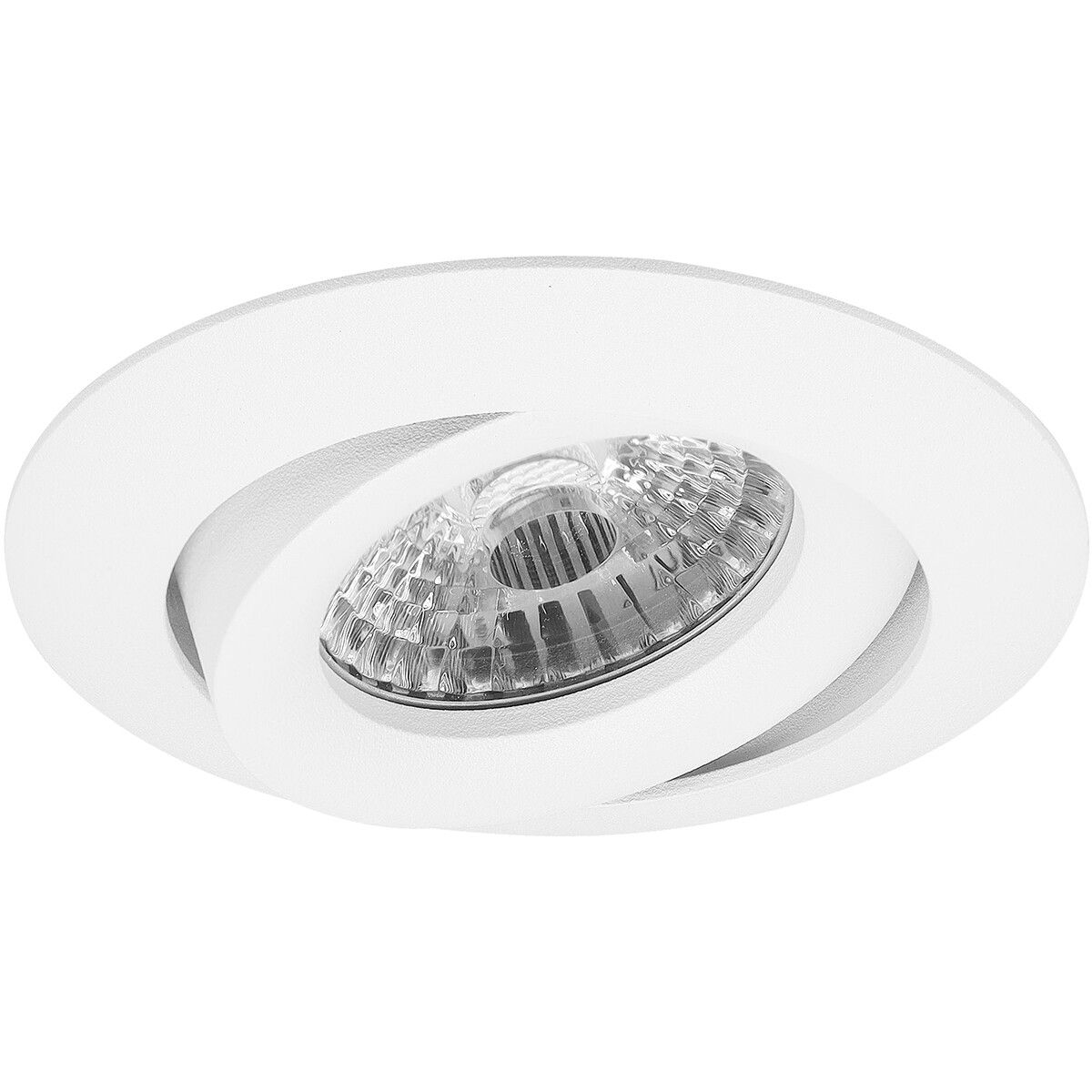 BES LED Spot Armatuur GU10 - Pragmi Uranio Pro - Inbouw Rond - Mat Wit - Aluminium - Kantelbaar - Ø82mm