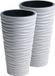 Merkloos Prosperplast Bloempot/plantenpot Sand - 2x stuks - kunststof - met binnenpot - wit - D30 x H52 cm - binnen/buiten