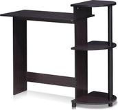 Furinno Compact computerkantoor, pc-bord, kantoorbord, met planken, donkere walnoot, 99 (breedte) x 85,3 (hoogte) x 39,4 (diepte) cm