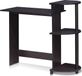 Furinno Compact computerkantoor, pc-bord, kantoorbord, met planken, donkere walnoot, 99 (breedte) x 85,3 (hoogte) x 39,4 (diepte) cm