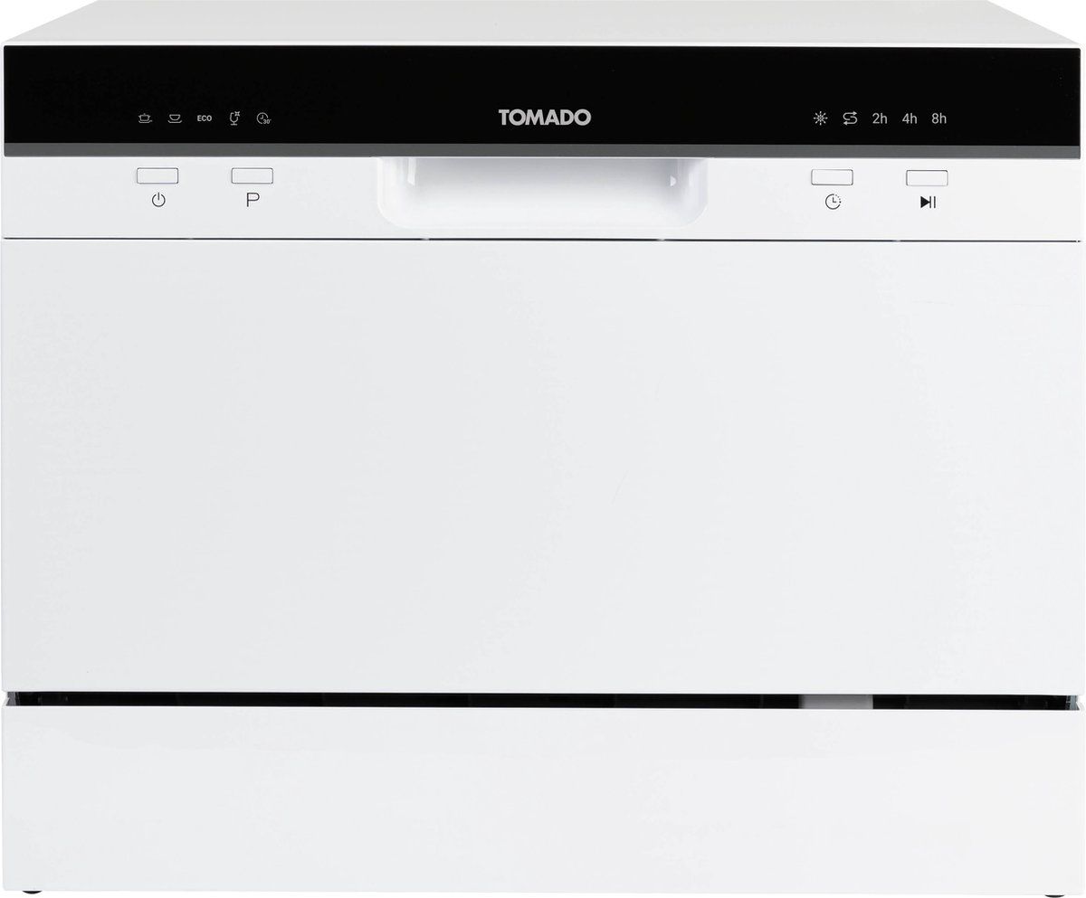 Tomado TDW5501W Mini Vaatwasser - Vrijstaand - 6 Couverts - 5 Programma's - Wit