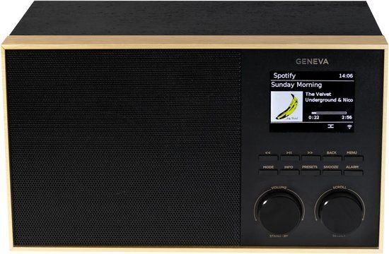 Geneva DeCon S Internet Radio - DAB+, FM, Spotify & Bluetooth - Black/Brass