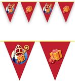 Merkloos / Sans marque Partyxplosion B.V. Vlaggenlijn - 15x - Sinterklaas print - 10 meter - Sint versiering - Sinterklaasversiering - slinger