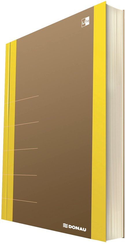 DONAU LIFE 1370001FSC-11 notitieboek/notitieblok vierkant met organizer 80 pagina's, zachte kaft, geel