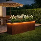 vidaXL - Tuinplantenbak - met - led - Roestkleurig - 30 - x - 100 - x - 30 - cm