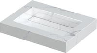 Wastafel INK Pitch Wastafel Keramische Slab Bak met Drain en Front en Side Skirts Zonder Kraangat - 600x450x90 mm - Statuario Glans