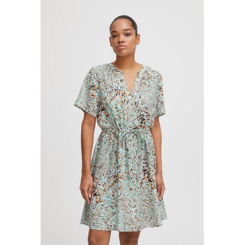 ICHI IHVERA Dress with All Over Print - Mint Green