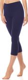 Antie Antié AN-AN60-101-LE Women's Capri Leggings - Sport - Casual - 3/4 Length - Cotton - Navy - M