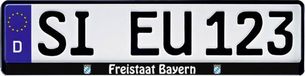 HP Autozubehör Freistaat Bayern Support de plaque d'immatriculation plastique noir