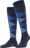 Burlington Edinburgh lang gedessineerd wol kniekousen heren blauw - maat 40-46