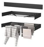 Étendage mural - Pliable - Aluminium - 8,4 m de longueur de séchage - Noir