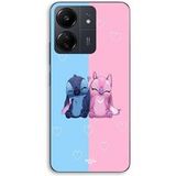 Maniacase Hoesje voor Xiaomi Redmi 13C 4G Stitch schattige engel blauw-roze