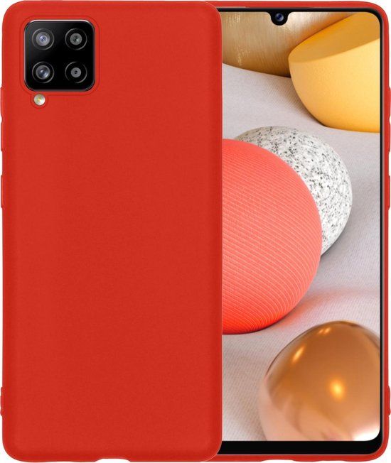 LUQ Hoesje Samsung Galaxy A42 - Siliconen Case - Rood
