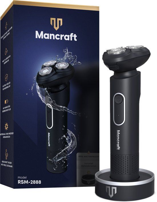 Mancraft 3-in-1 Scheerapparaat voor Mannen - Oplaadbaar met Trimmer Opzetstukken