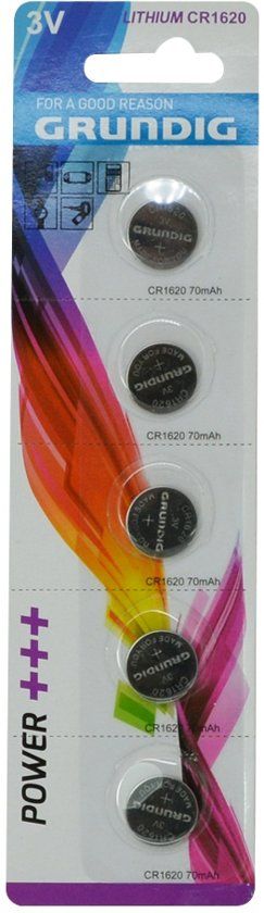 Grundig CR1620 Knoopcelbatterijen - 5 Stuks