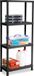 PLASTICFORTE rek schuur/zolder - kunststof - zwart - 60 x 30 x 140 cm - met 4 planken - stellingkast voor berging