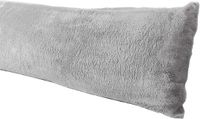 Truworth Bedding Extra zachte kussensloop voor lichaam, sherpa/micropluche materiaal, 61 x 137 cm, ritssluiting (grijs)