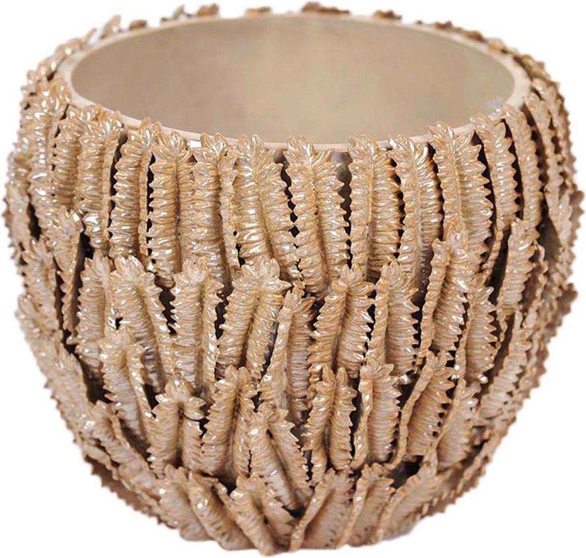 Rasteli Bloempot Koraalrif Bruin-Beige D 21 cm H 18 cm