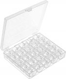 Boîte de rangement avec 25 bobines, transparent, 12x10,5x2,5 cm