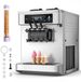 VEVOR Machine à crème glacée molle commerciale 20-28 L/h, machine à glace 2200 W, machine à crème glacée 3 saveurs, 2 conteneurs de 6 litres, pré-refroidissement et système d'alerte de faible niveau de mélange