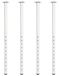 Pieds de table réglables, 60-100 cm, set de 4, blanc, métal