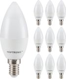 HOFTRONIC 10x E14 LED Lamp - 4,8 Watt 470 lumen - 4000K Neutraal wit licht - Kleine fitting - C37 kaarslamp