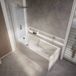 Hudson Reed Sandford Baignoire douche rectangulaire moderne - 170 x 75 cm - Pare baignoire cuivre brossé - Tablier frontal & latéral