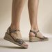 Tamaris Leopard Espadrilles met hak bruin Textiel - Maat 38