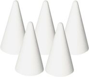Rayher hobby materialen Piepschuim kegels - 5x - wit - H12 cm