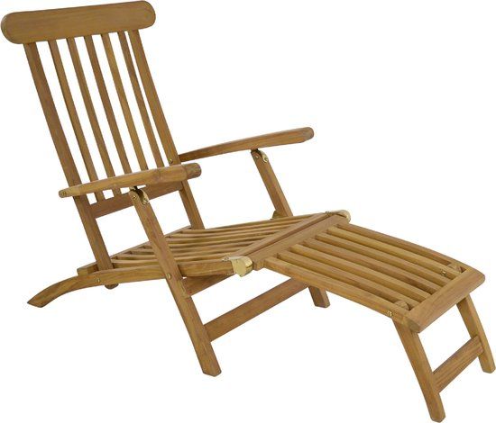 Lesliliving Lesli Living Deckchair - Teak - Verstelbaar