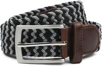 Suitable Geweven Riem Antraciet Zwart - Maat 105