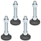 Ganter Normelemente Scharnierende voeten/stelvoeten met verstelspindel - GN 343.4-50-M10-50-A | voet: kunststof (polyamide) | 4 stuks