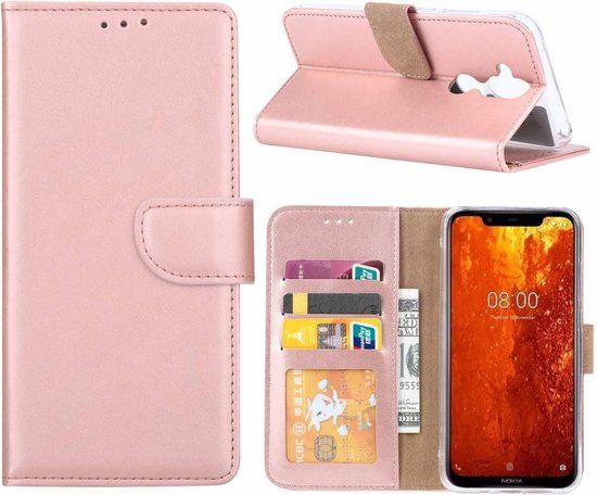 BixB iPhone 12 Mini Book Case - Kunstleer - Pink - Met Pasjeshouder