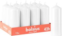 Bolsius Gladde Stompkaarsen - Wit - 12 stuks - 42 branduren - 15 x 5,8 cm