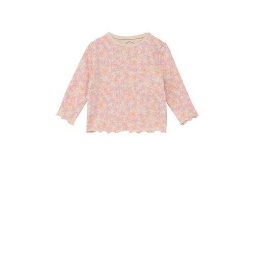 s.Oliver s.Oliver baby gebloemde jersey longsleeve beige/roze/groen