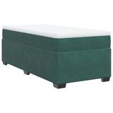 vidaXL Boxspringbed met matras, fluweel, donkergroen, 160x200 cm