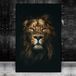 Cadre d'art imprimé d'une tête de lion africain