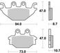 Ferodo plaquettes de frein pour Quad Kymco 250 KXR 2003-2006
