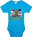 Bellatio Decorations Kerst baby rompertje - blauw - diertjes - my first Christmas - Kerst cadeau 68