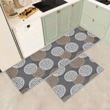 Merkloos Set van 2 Tapis de cuisine - Vintage Antidérapant Lavable Durable - 40x60 cm et 40x120 cm