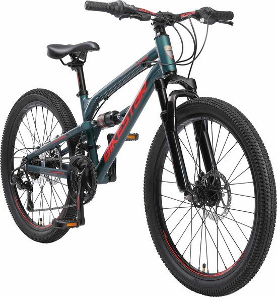 Bikestar 24 inch MTB Fully - 21 versnellingen - Blauw